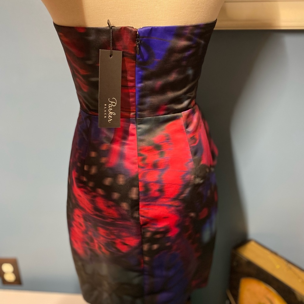 NWT Parker Black Makani Butterfly Print Peplum Dress - Picture 9 of 14